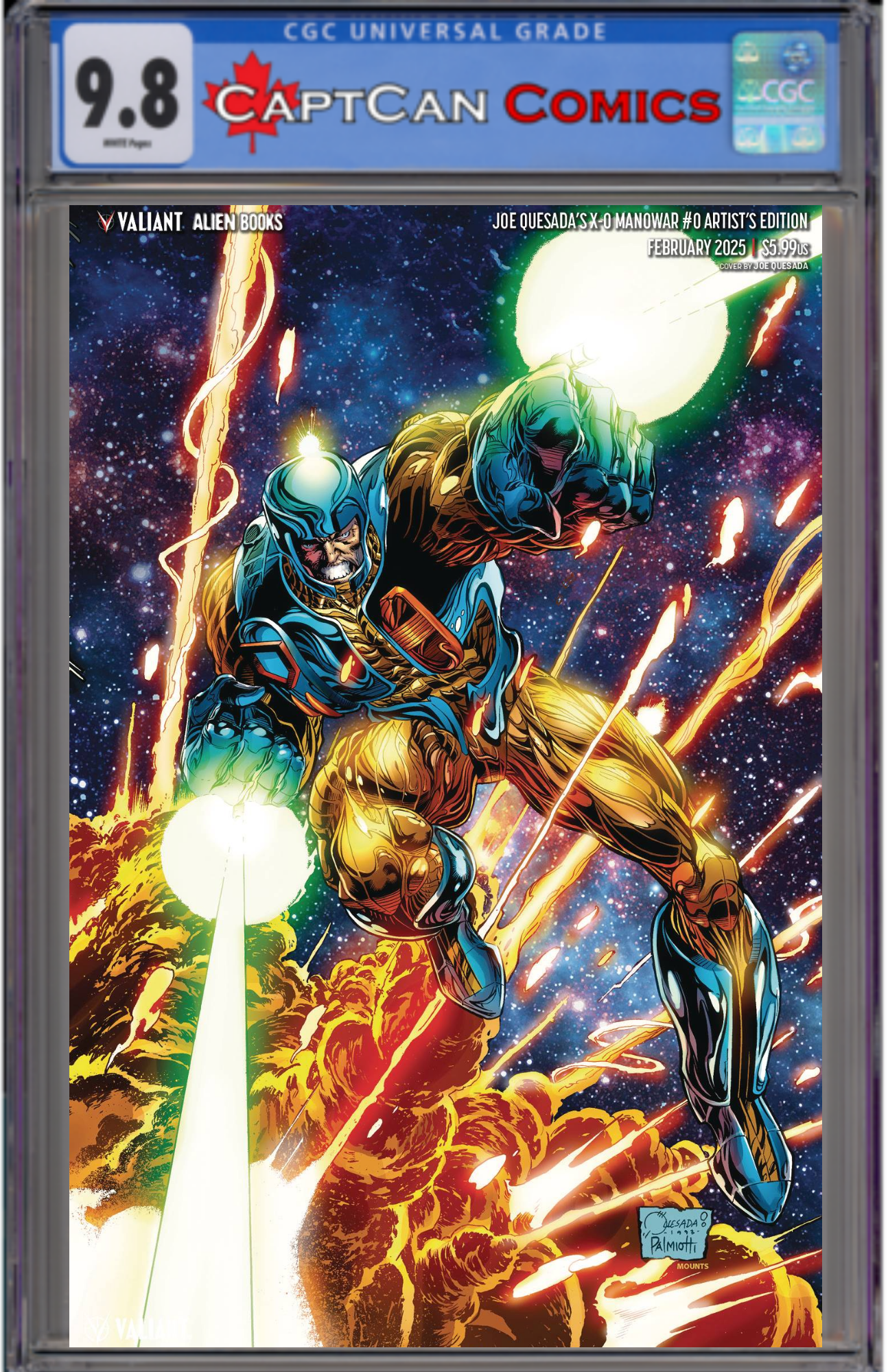 X-O MANOWAR #0 CVR C QUESADA & PALMIOTTI RECOLORED VIRGIN