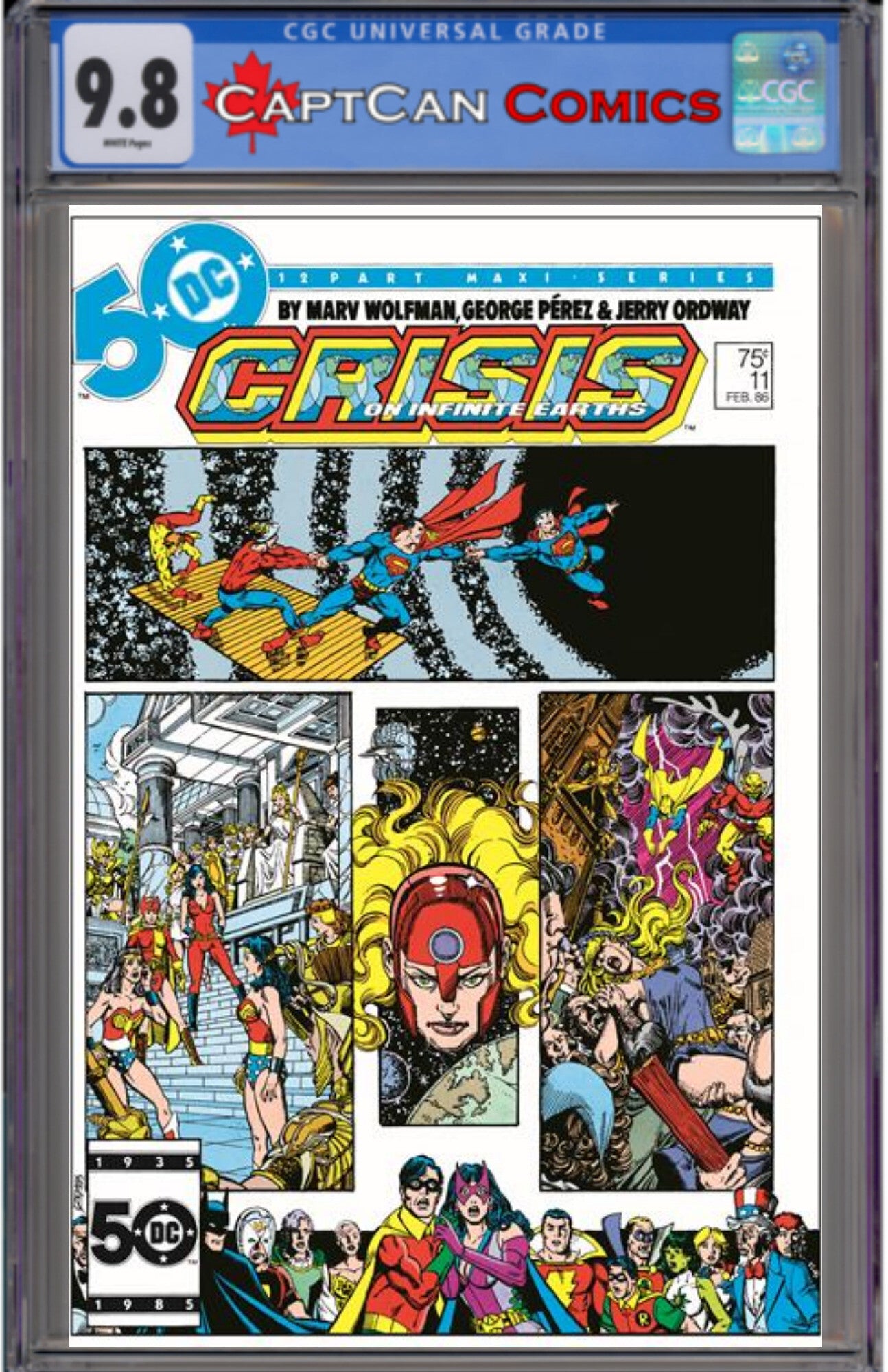 CRISIS ON INFINITE EARTHS #11 FACSIMILE EDITION CVR A GEORGE PEREZ