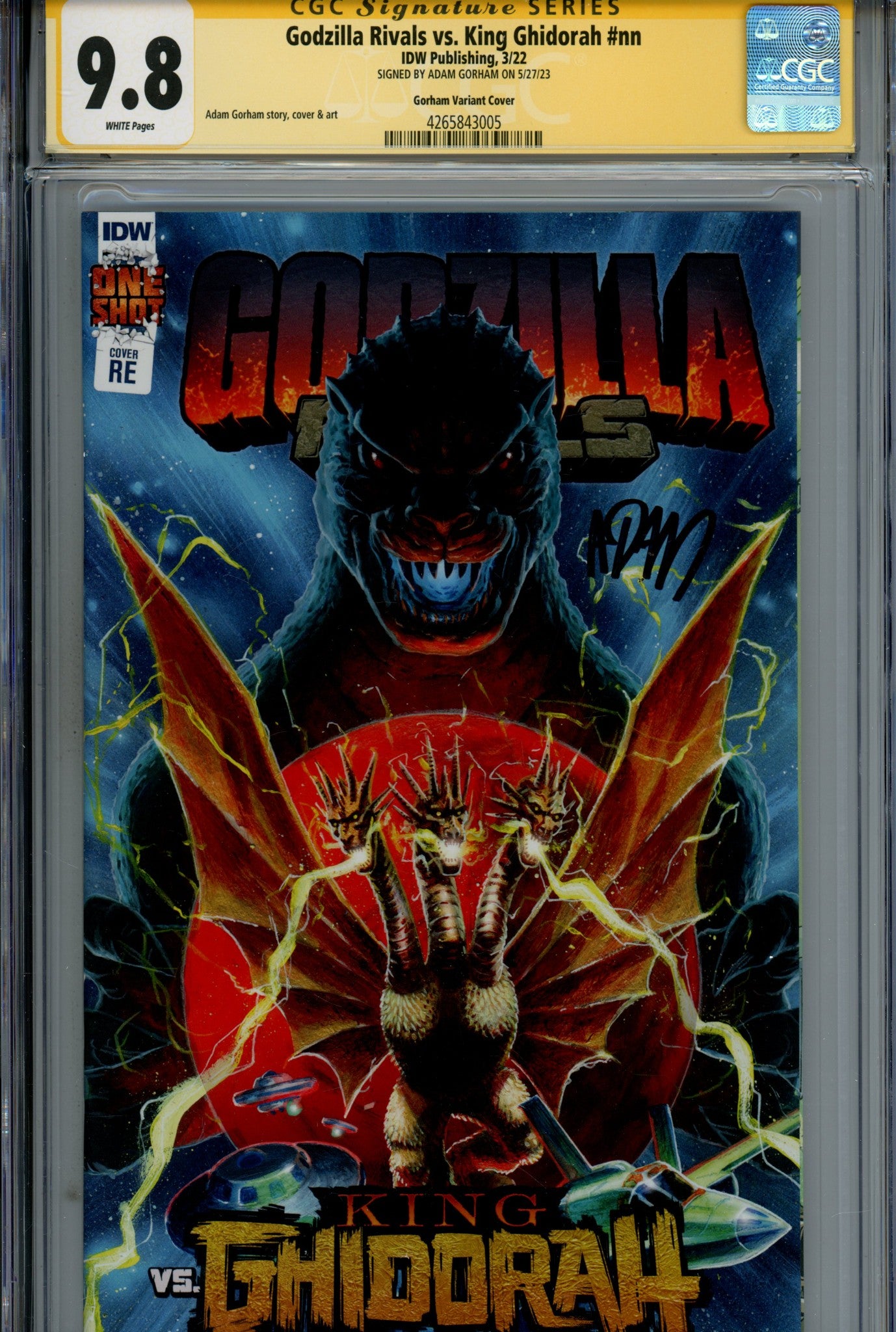 Godzilla Rivals vs. King Ghidorah [nn] Gorham Exclusive Variant CGC 9.8 Signed Adam Gorham (2022)