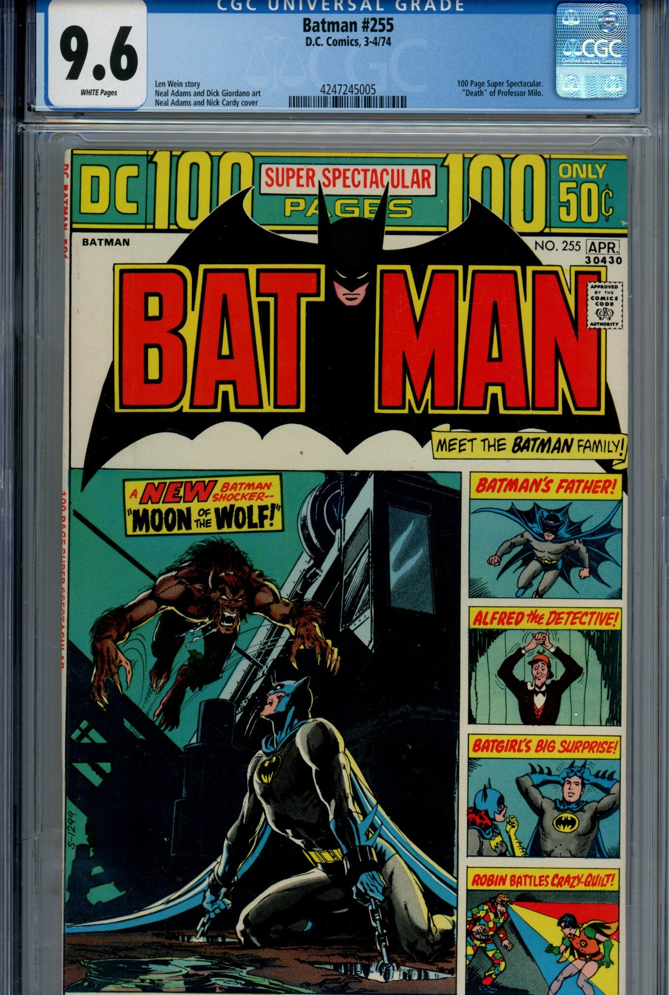 Batman Vol 1 255 CGC 9.6 (1974)