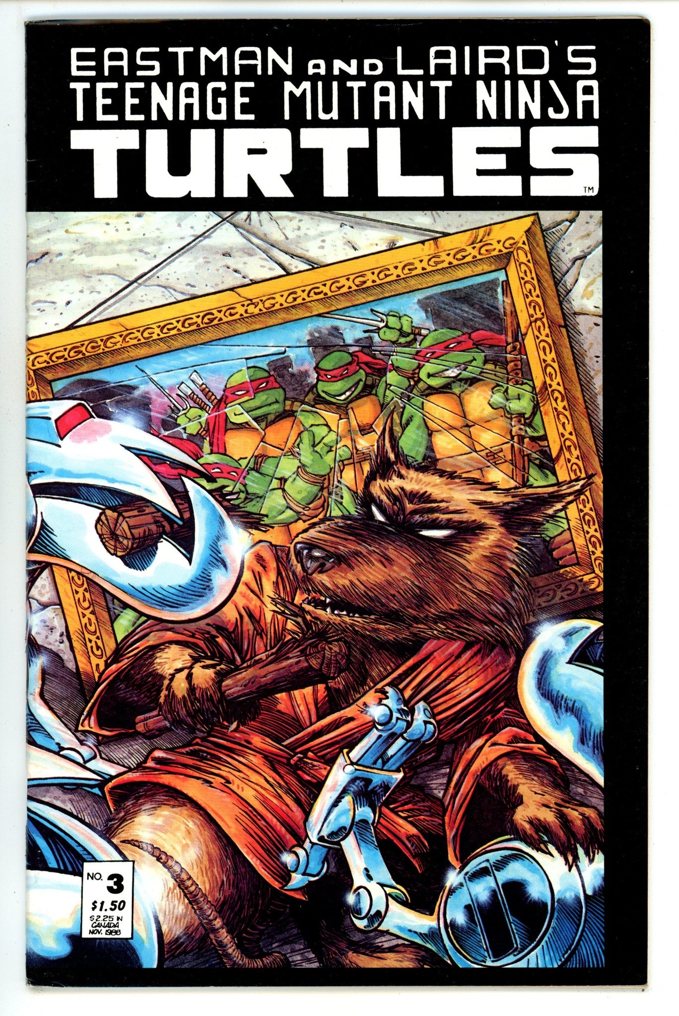 Teenage Mutant Ninja Turtles Vol 1 3 FN+ (6.5) (1988) 2nd Print 