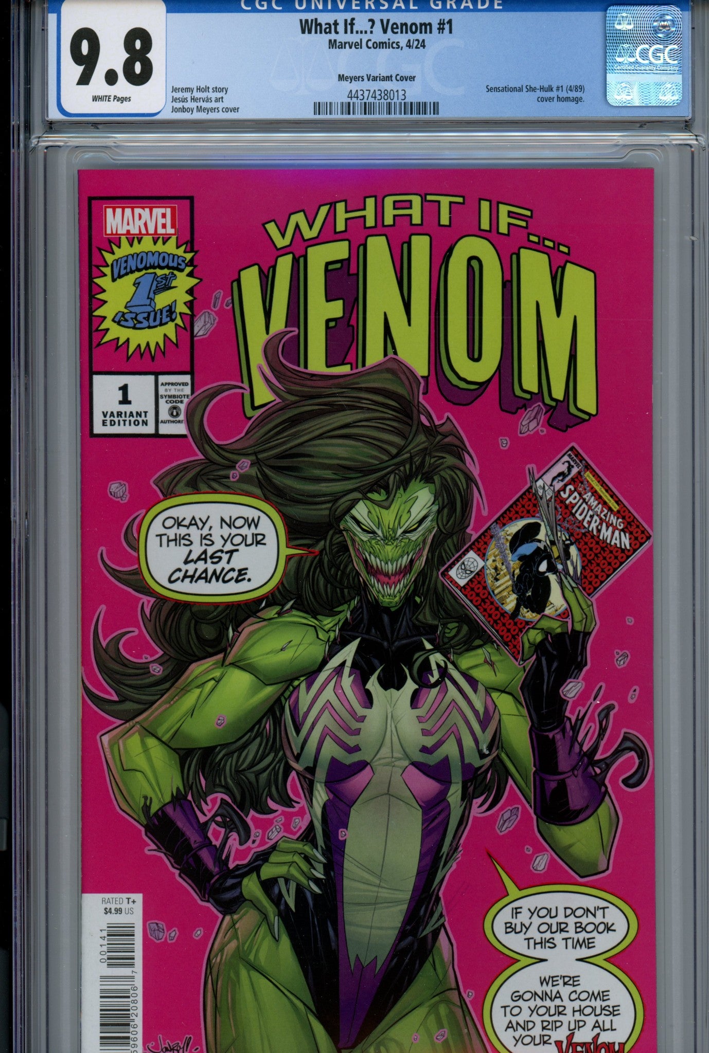 What If...? Venom 1 CGC 9.8 (NM/M) (2024) Meyers Homage Variant 