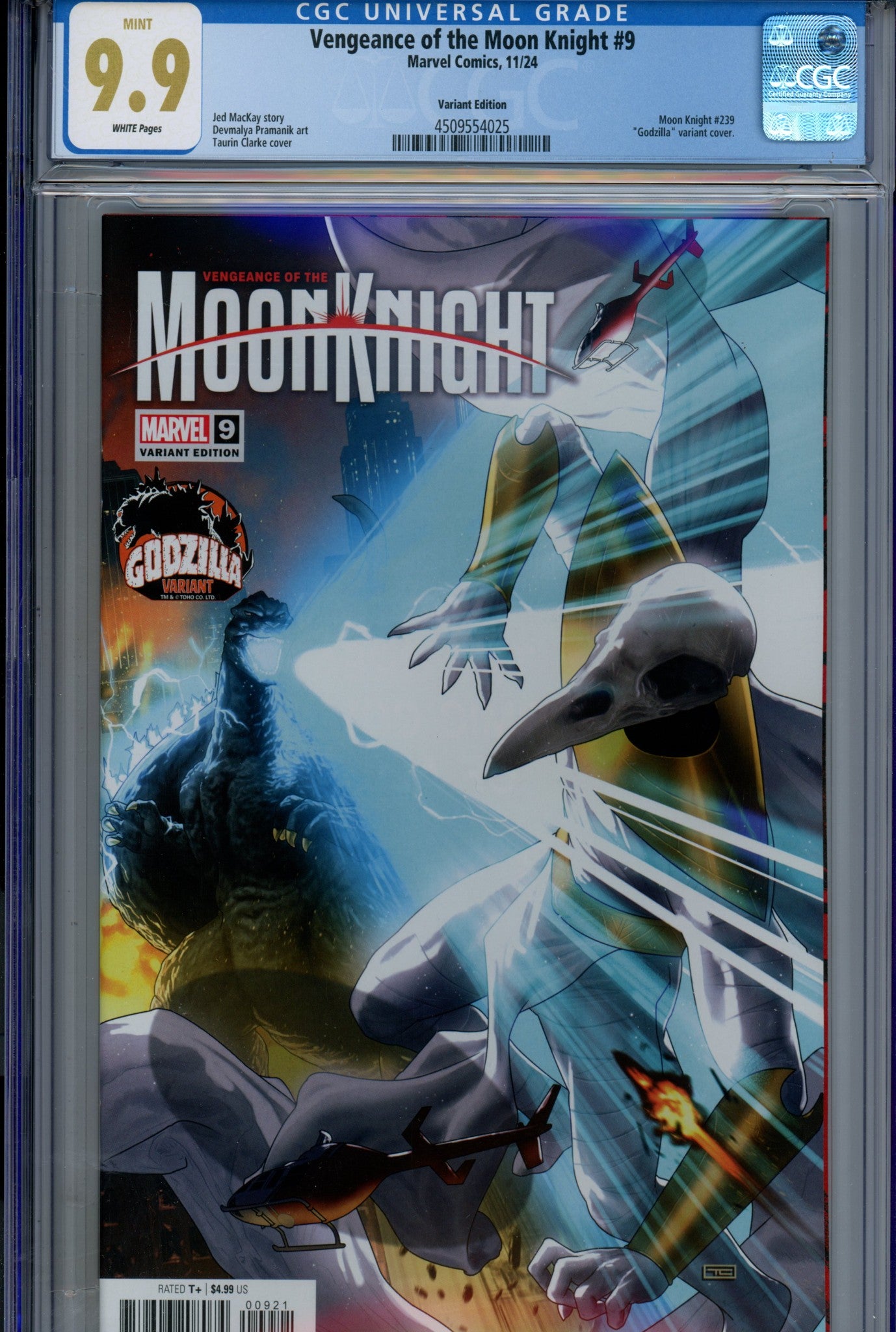 Vengeance of the Moon Knight Vol 2 9 CGC 9.9 (MINT) (2024) Clarke Variant 