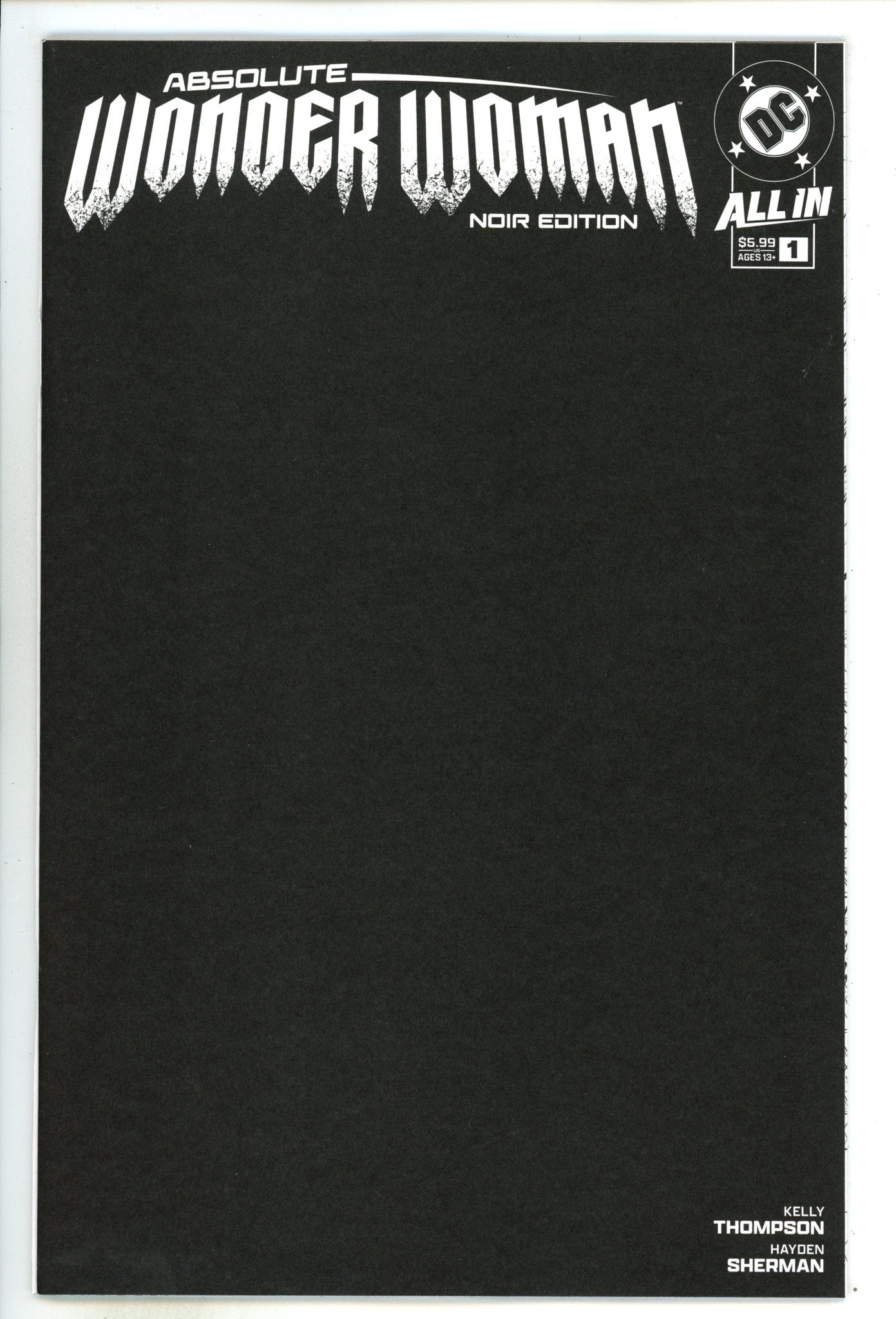 Absolute Wonder Woman Noir Edition 1 Blank Variant (2024)