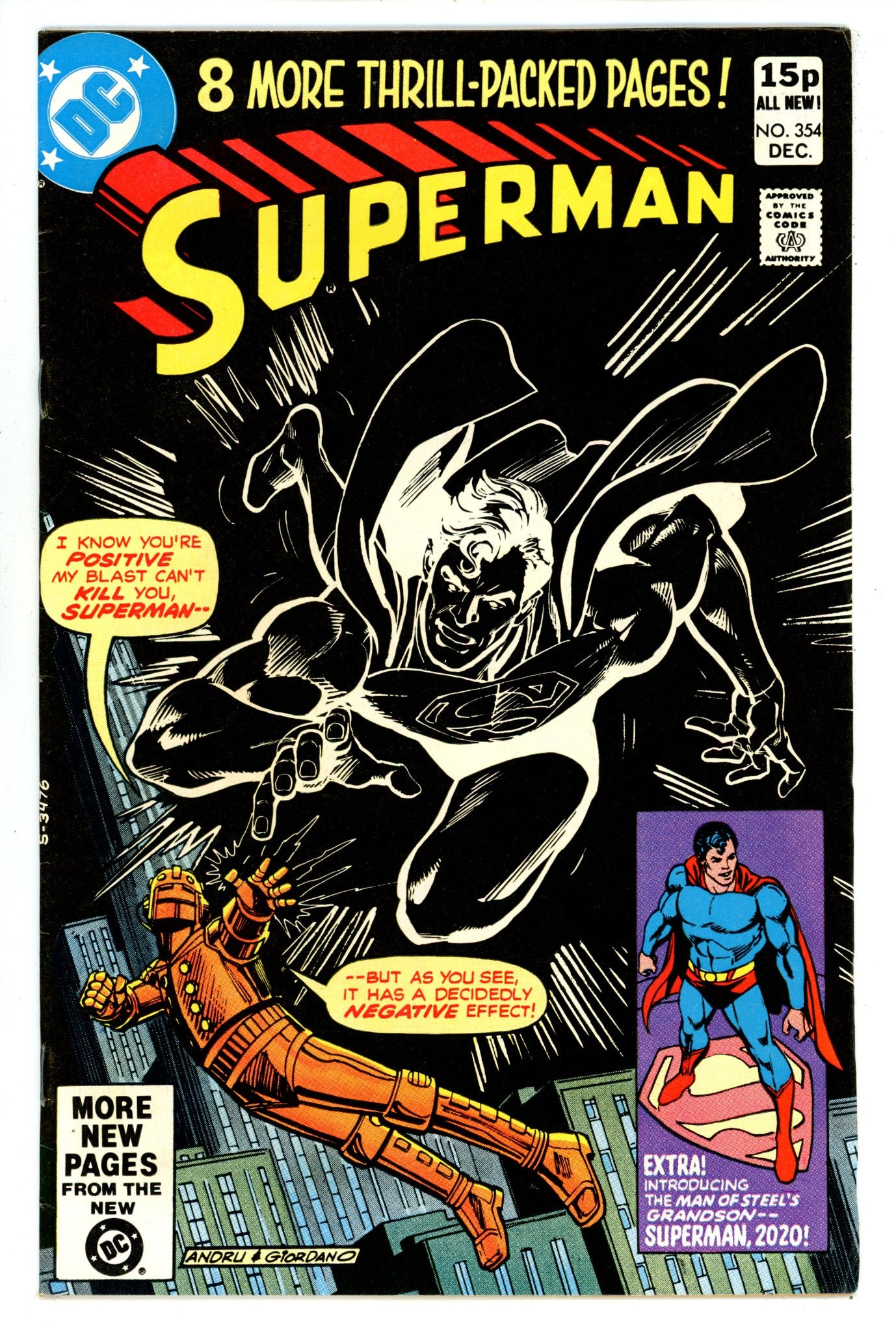 Superman Vol 1 354 FN/VF (7.0) Pence (1980) 