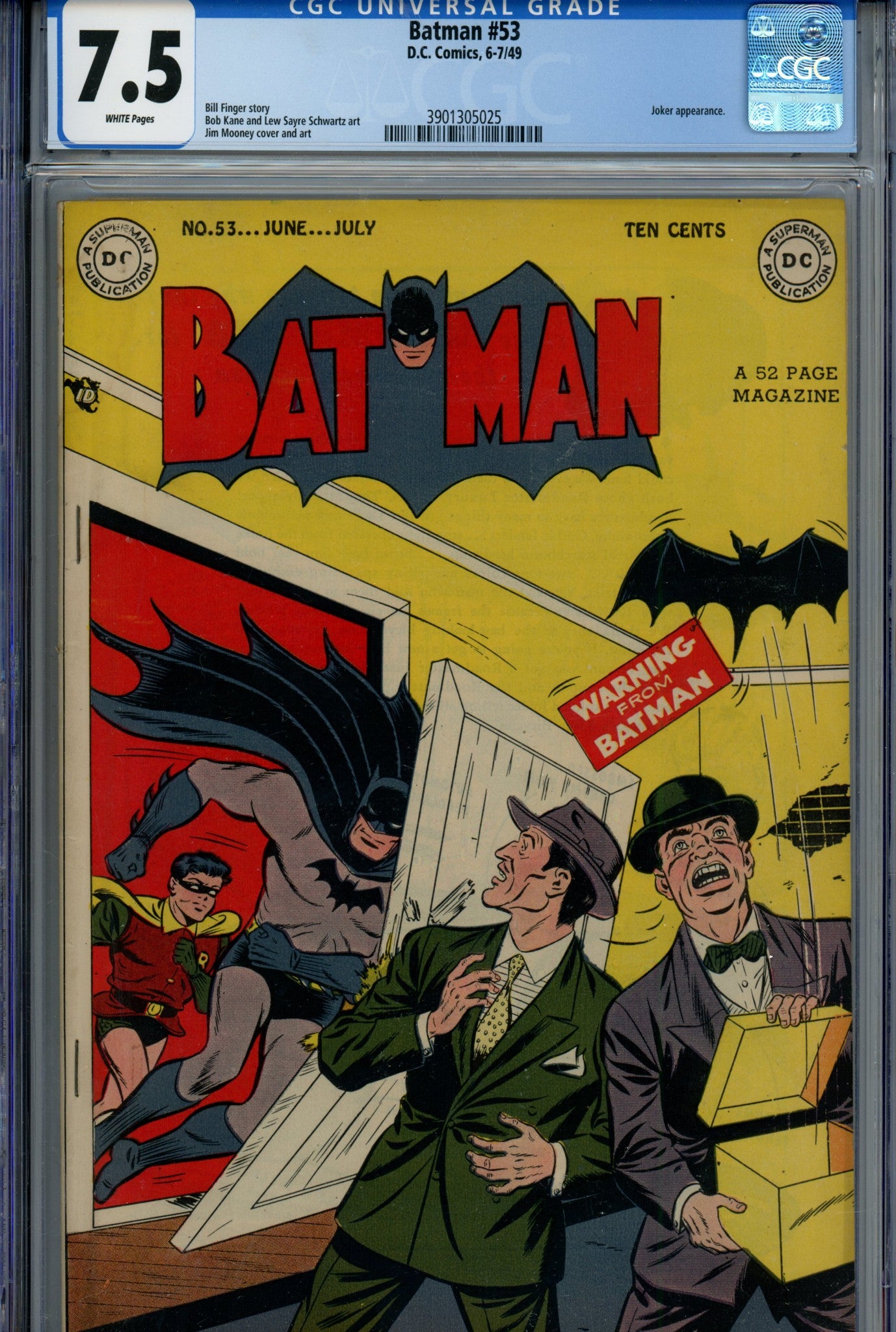 Batman Vol 1 53 CGC 7.5 (VF-) Small Crack (1949) 