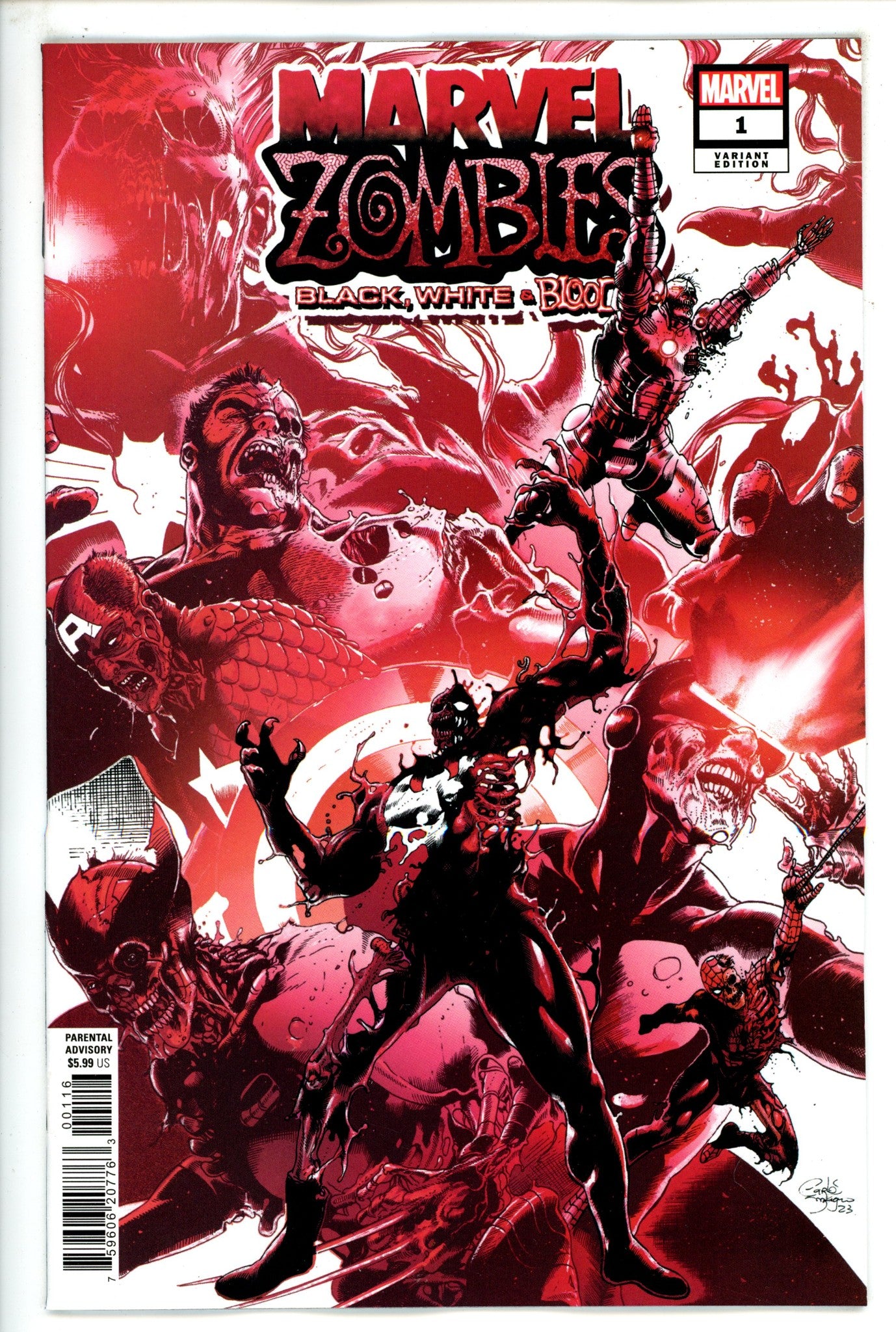 Marvel Zombies Black White Blood 1 Magno Homage Incentive Variant NM (2023)