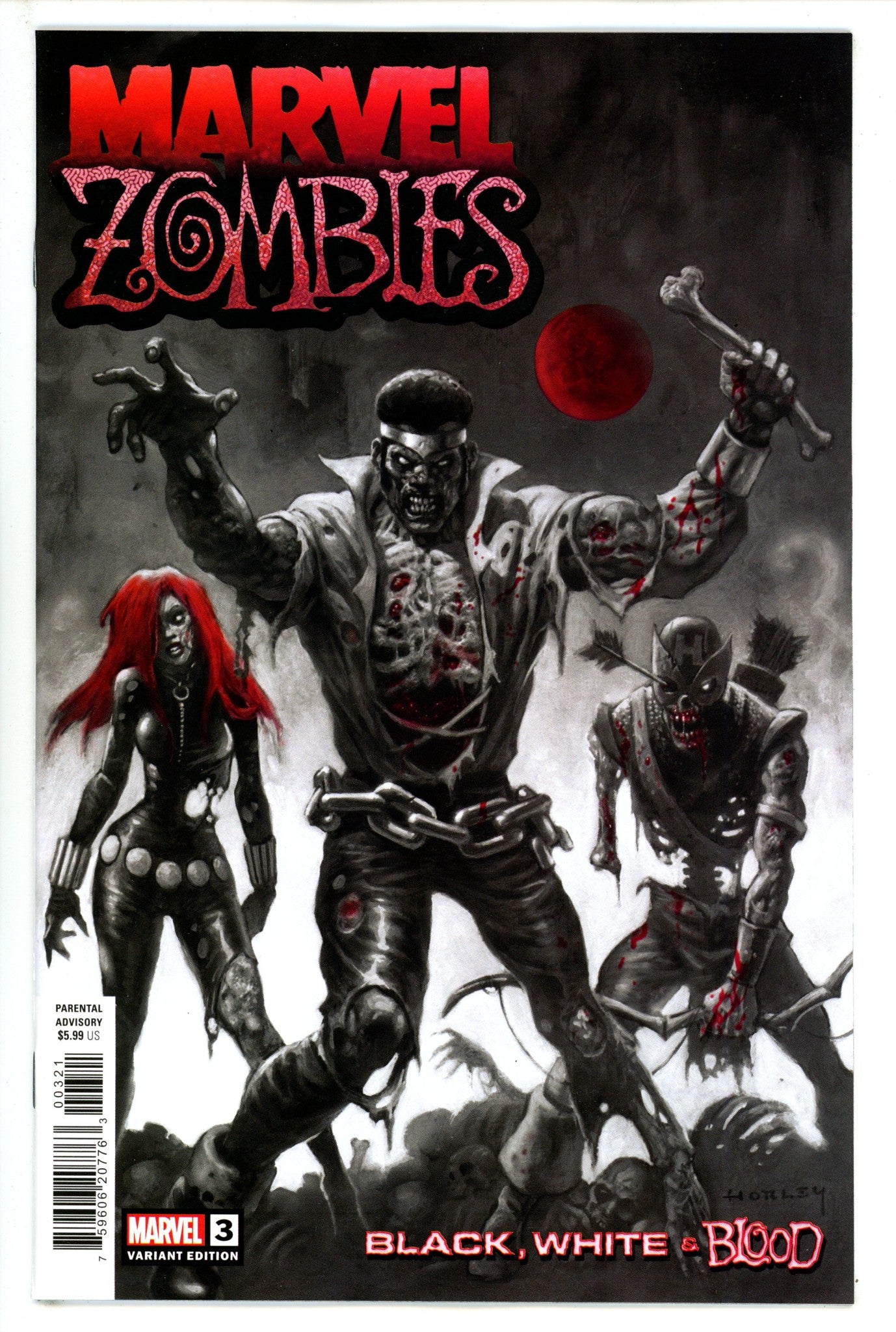 Marvel Zombies Black White Blood 3 Horley Variant (2023)