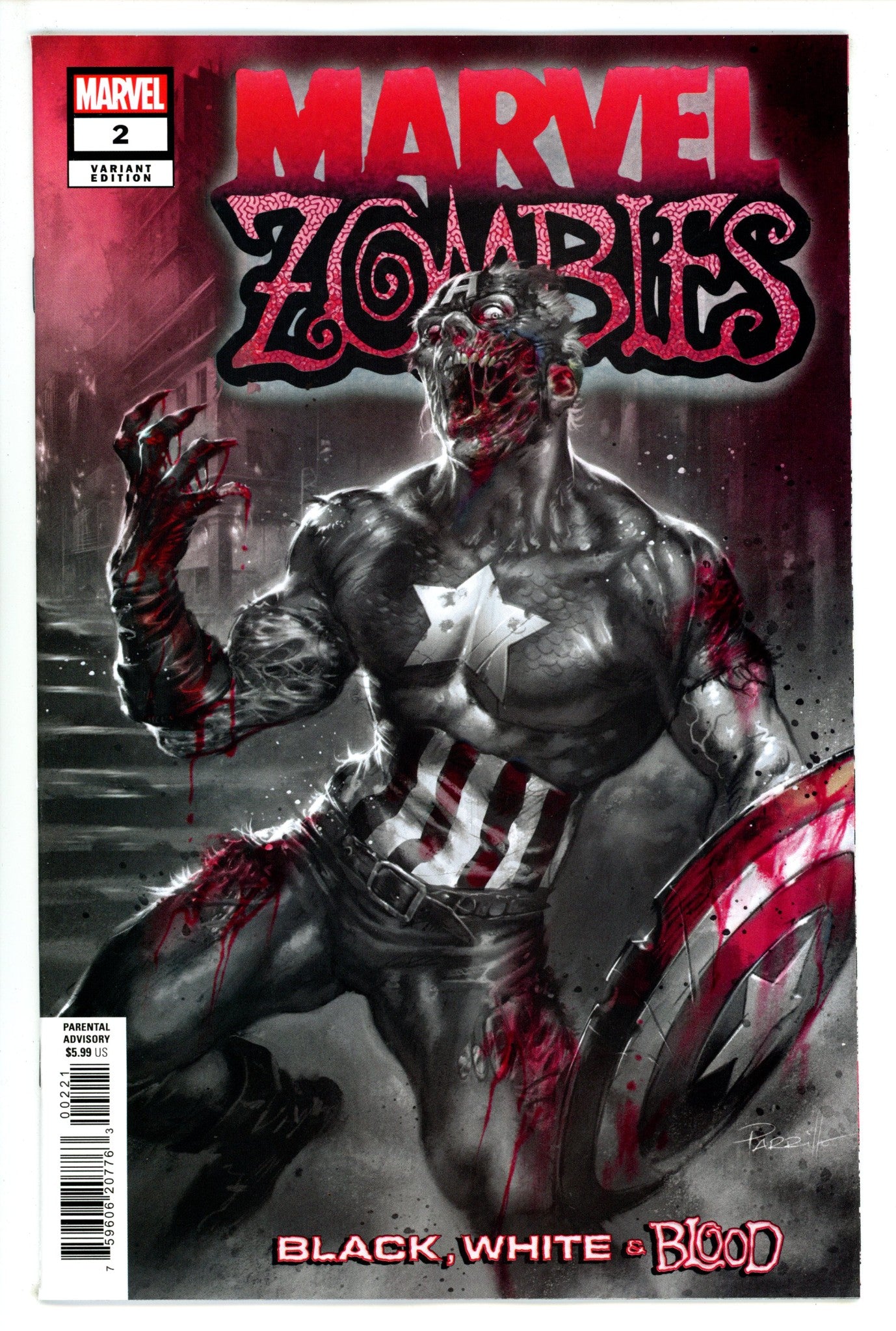 Marvel Zombies Black White Blood 2 Parrillo Variant (2023)