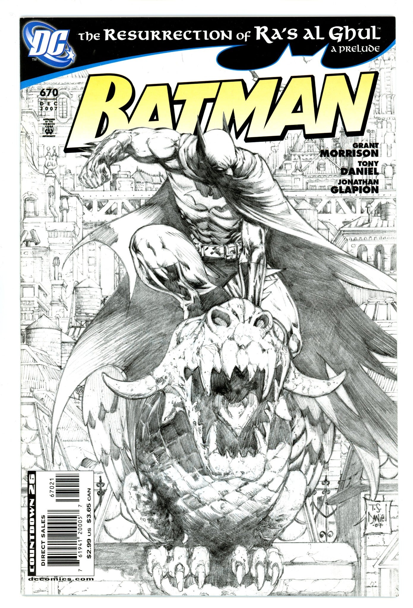 Batman Vol 1 670 VF+ (8.5) (2007) Daniel Sketch Variant 