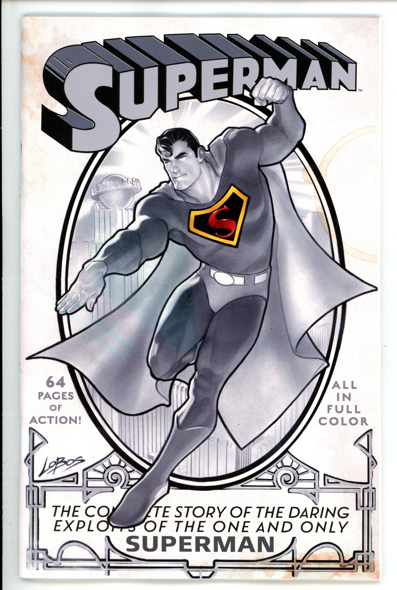 Superman Vol 1 1 Facsimile Lobos Exclusive B&W Variant