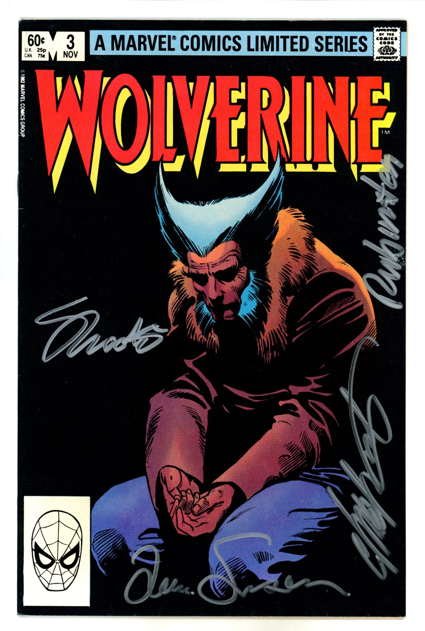 Wolverine Vol 1 3 Signed Claremont, Rubinstein, Shooter, Simonson VF/NM