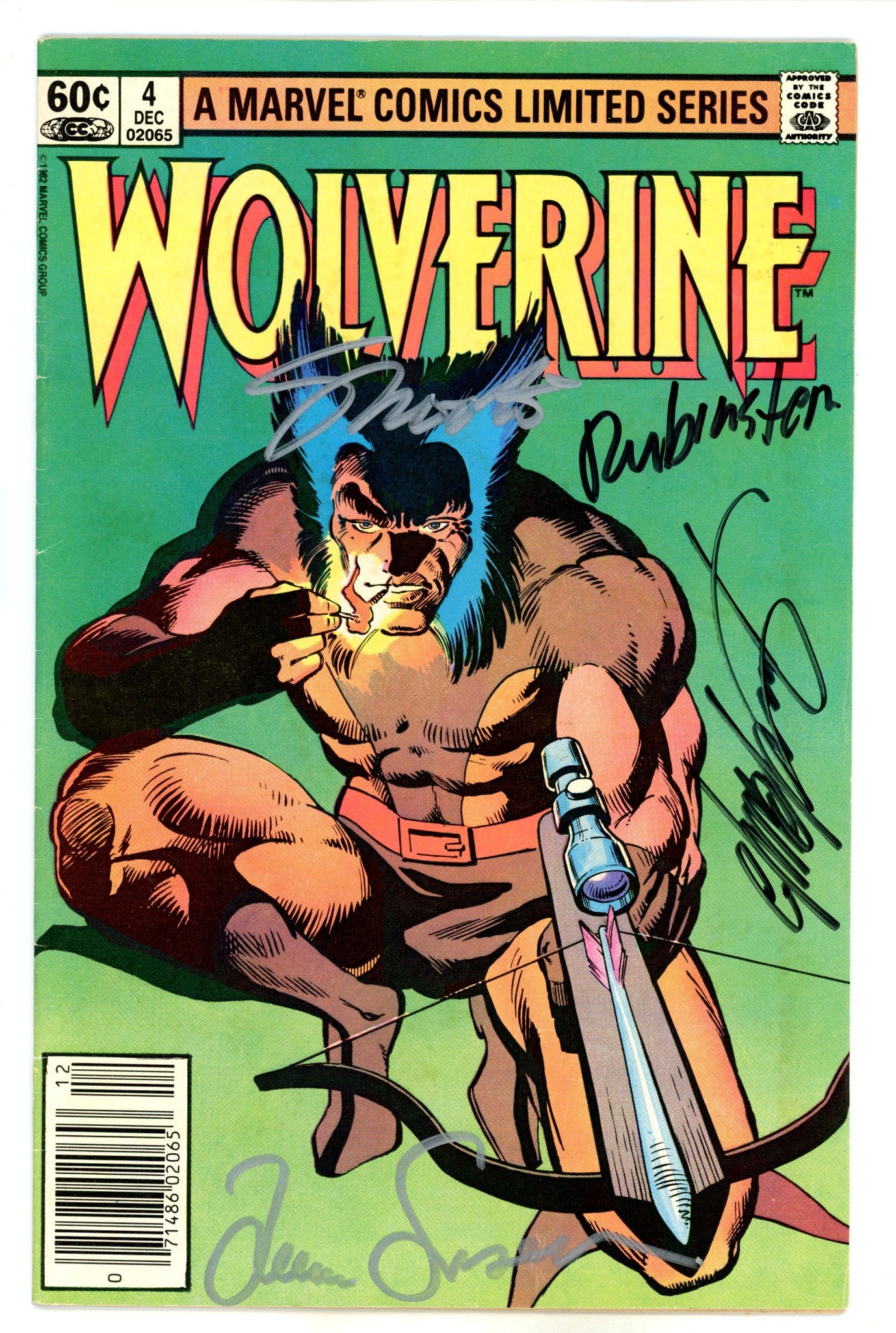 Wolverine Vol 1 4 Newsstand Signed Claremont, Rubinstein, Shooter, Simonson FN